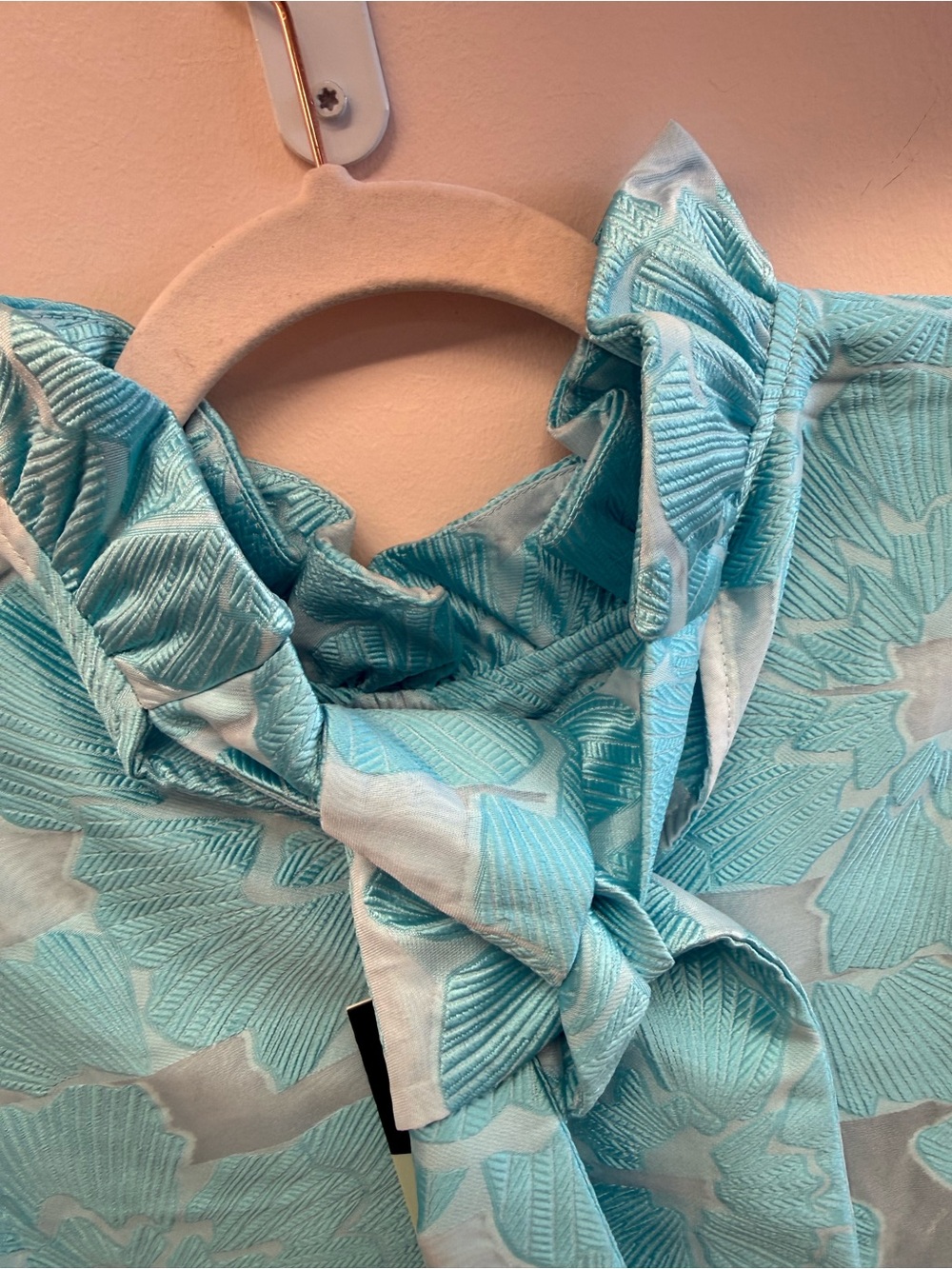 Tuckernuck NWT Aqua Floral Bow Back Shift Dress Size M Lined - Picture 6 of 6